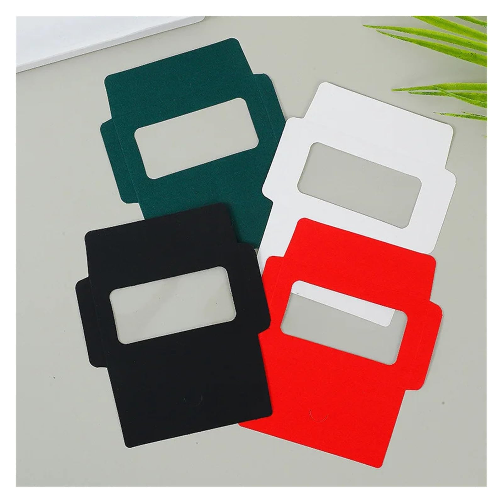 Koperta, Koperty okienne z papieru pakowego 100 szt. Wielokolorowe 10x6cm do przechowywania pocztówek(Black)