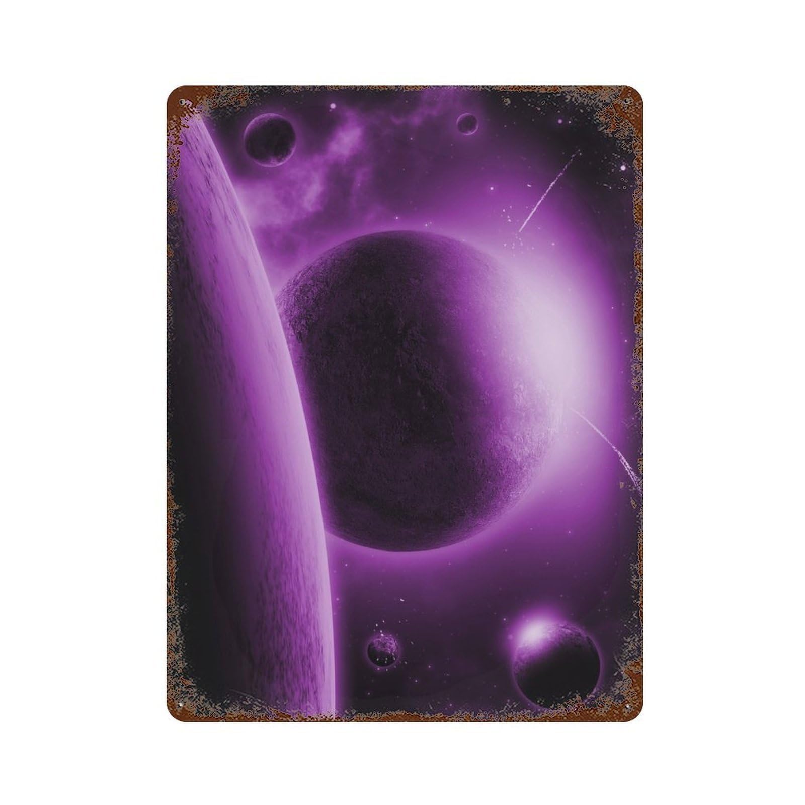 Fictional Planets Retro Metal Sign 15.7"x11.8", Classic Wall Plaque for Garage, Pub Or Kitchen