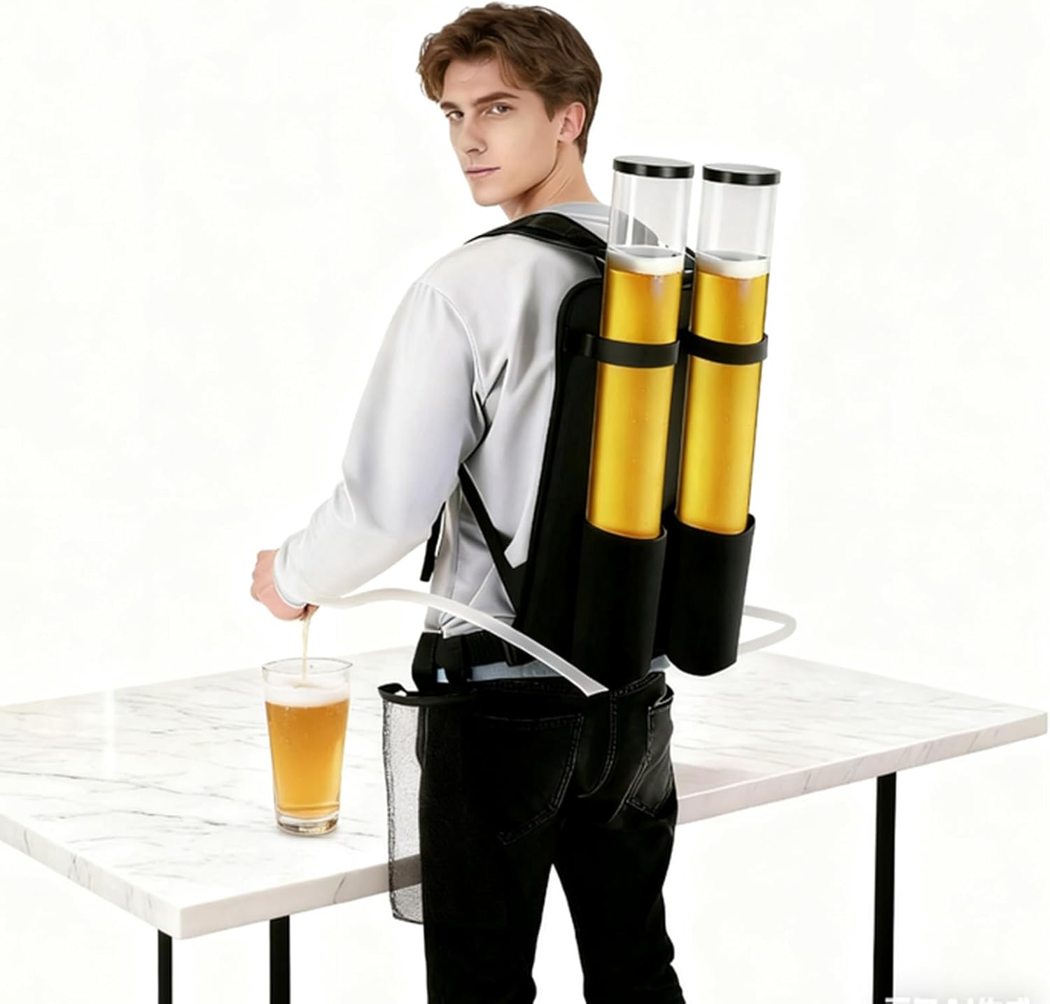 Portable Beer Dispenser, Dual Tank Backpack Drink Dispenser, Backpack Beer Liquor Dispenser,Party Beverage Drink Dispenser