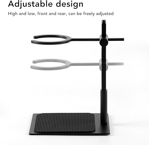 Miniatura 3 de Atyhao Soporte para gotero de estación de café, con soporte ajustable de aleación de aluminio, cafetera de goteo con filtro de acero inoxidable