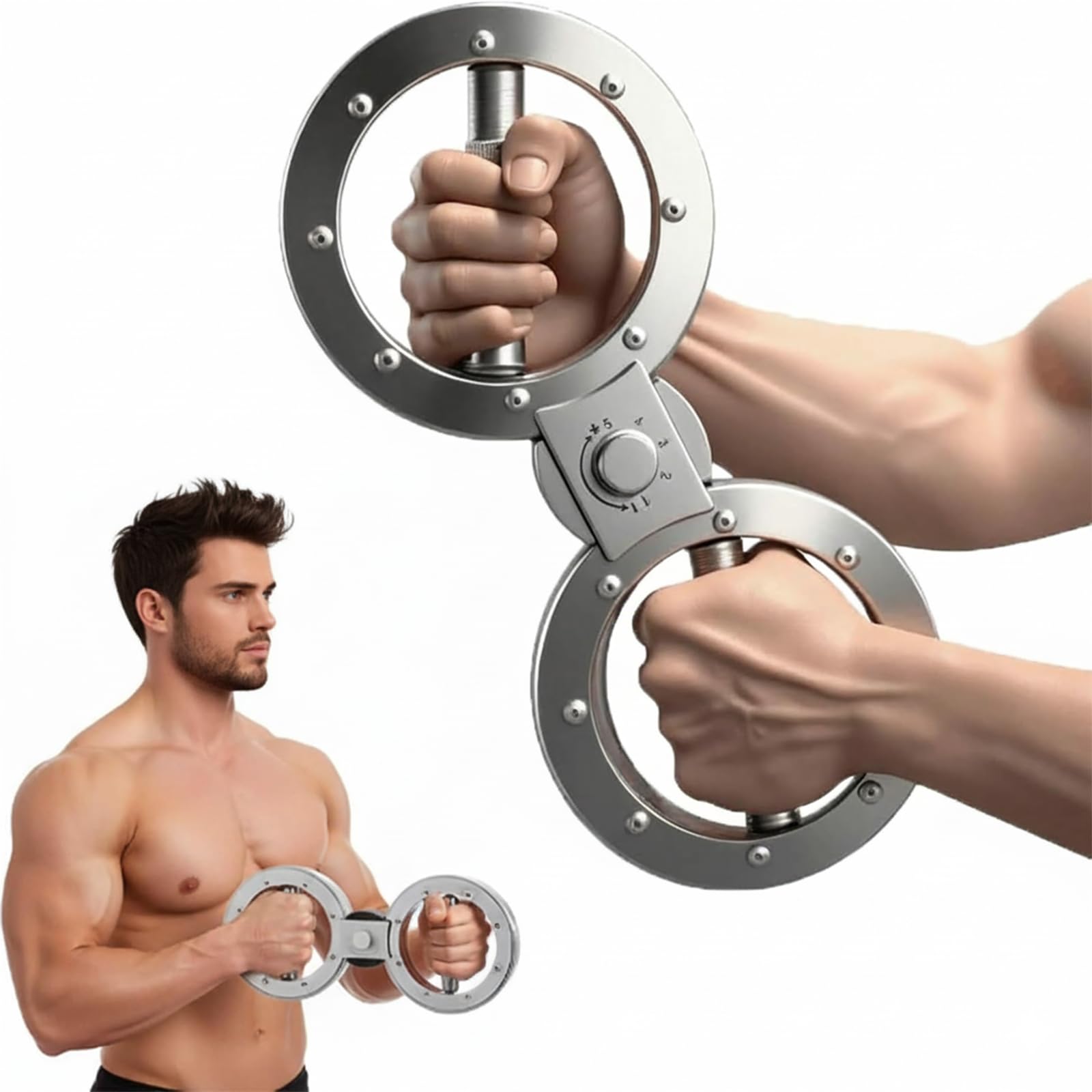 Forearm Strengthener 12lb Adjustable Arm Trainer with 5 Resistance Levels 360° Rotating Wrist Strengthener Durable Fitness Equipment for Home Gym and Chest Exercise