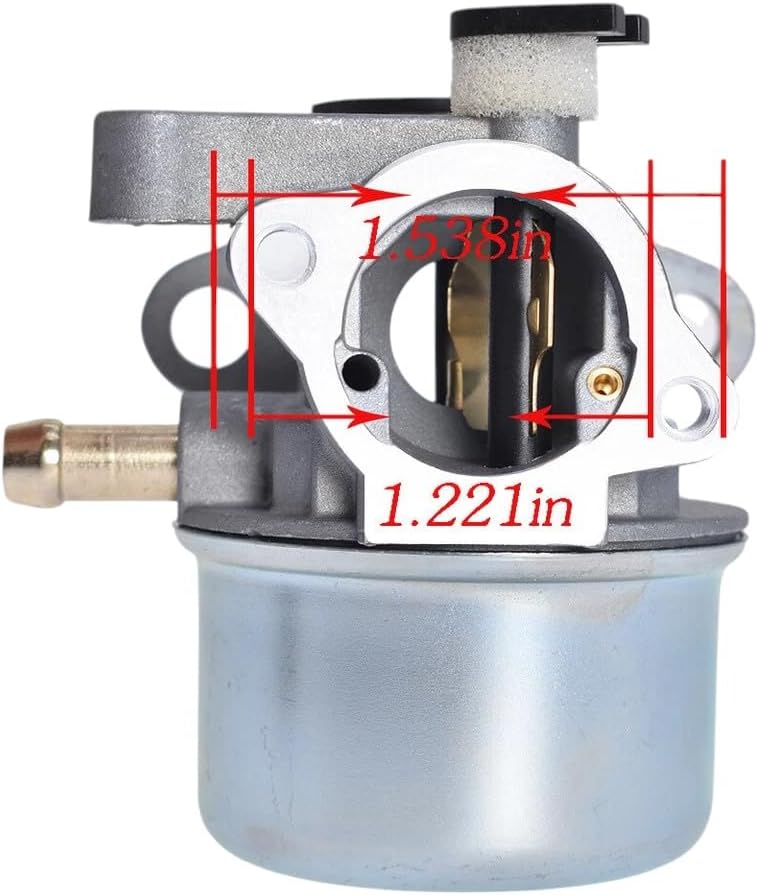 Strona view of carburetor with dimensions