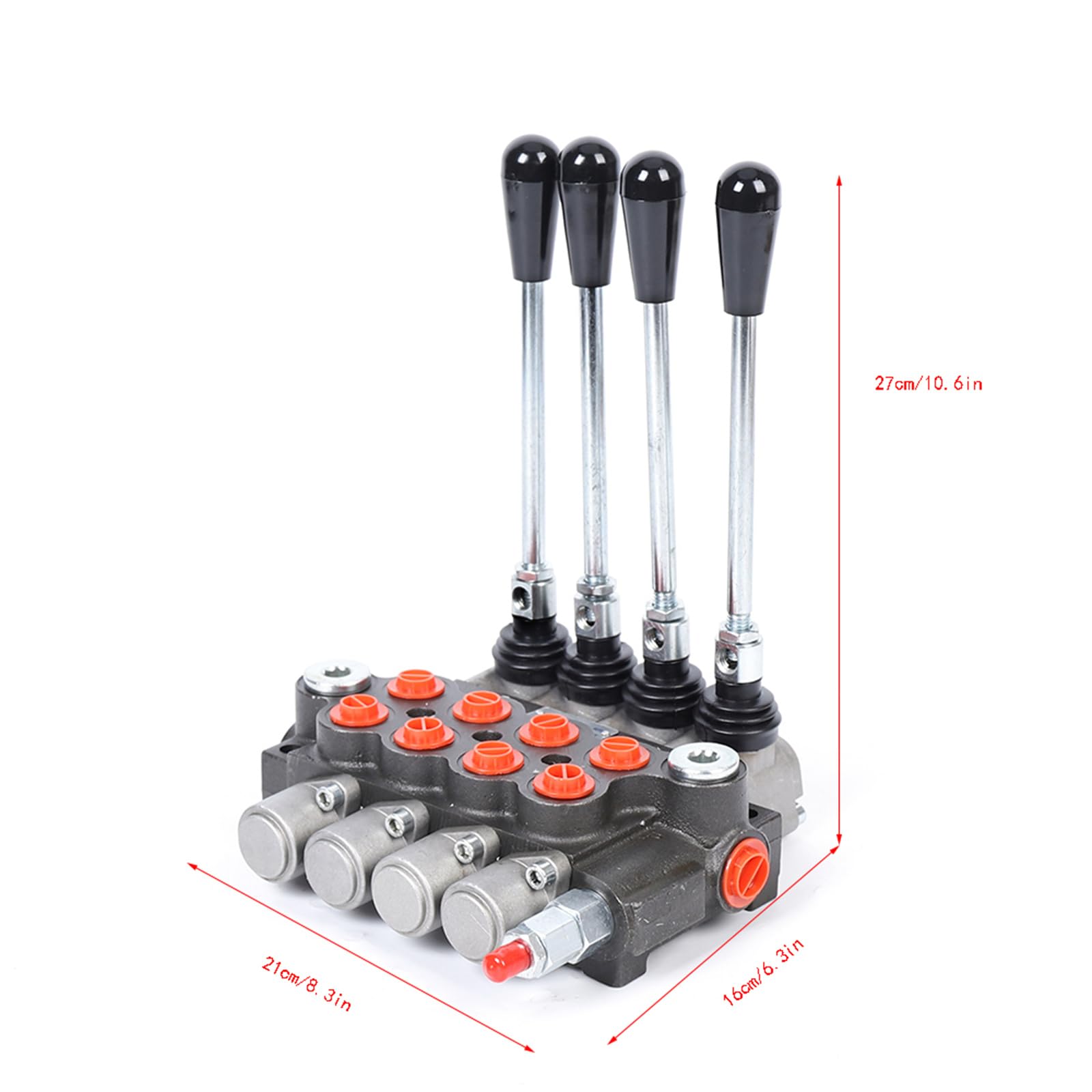 Hydraulisches Wegeventil, 3600 Psi 40 L/Min 40l 4fach Handsteuerventil Handhebelventil Monoblock Anschluss Joystick Steuerventil Für Landwirtschaft Baumaschinen Industrie