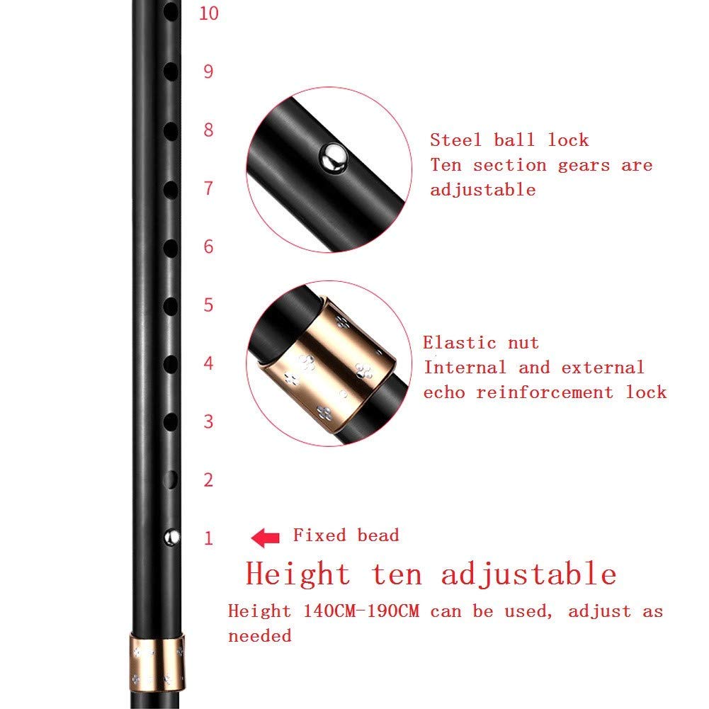 Bastones y Bastones Ajustables de Viaje, ayudas para Caminar de Aluminio con luz LED para Personas Mayores con Artritis, discapacitados y Ancianos, el Mejor bastón de Ayuda para la Movilidad.Se