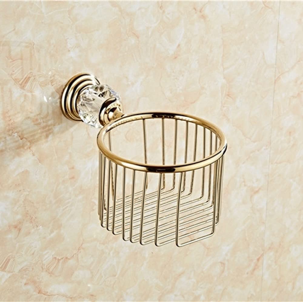 Porte-serviettes de bain fini or et paniers à savon assortis pour mur de douche