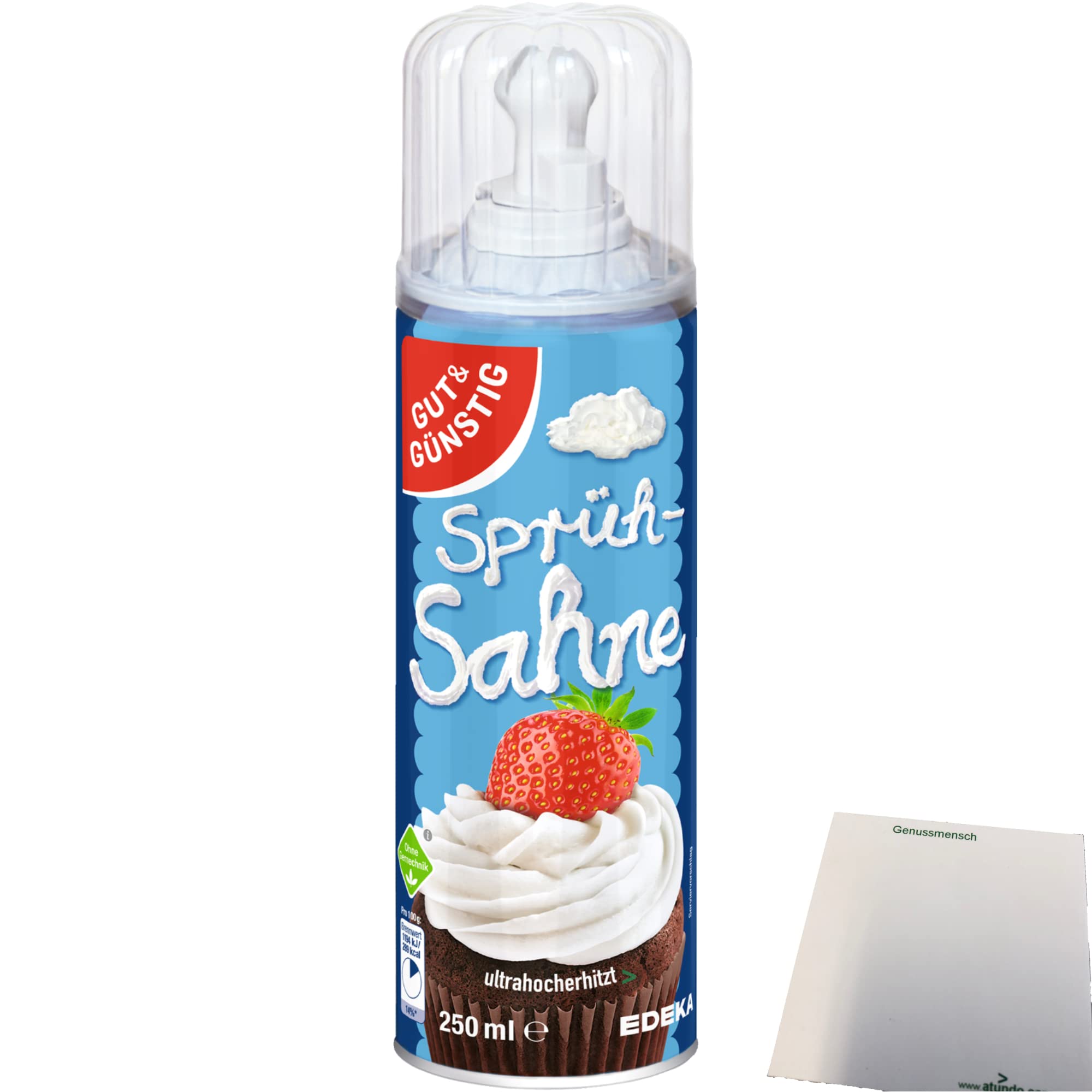 Gut&Günstig Sprühsahne 30% Fett 1er Pack (1x250ml Dose) + usy Block