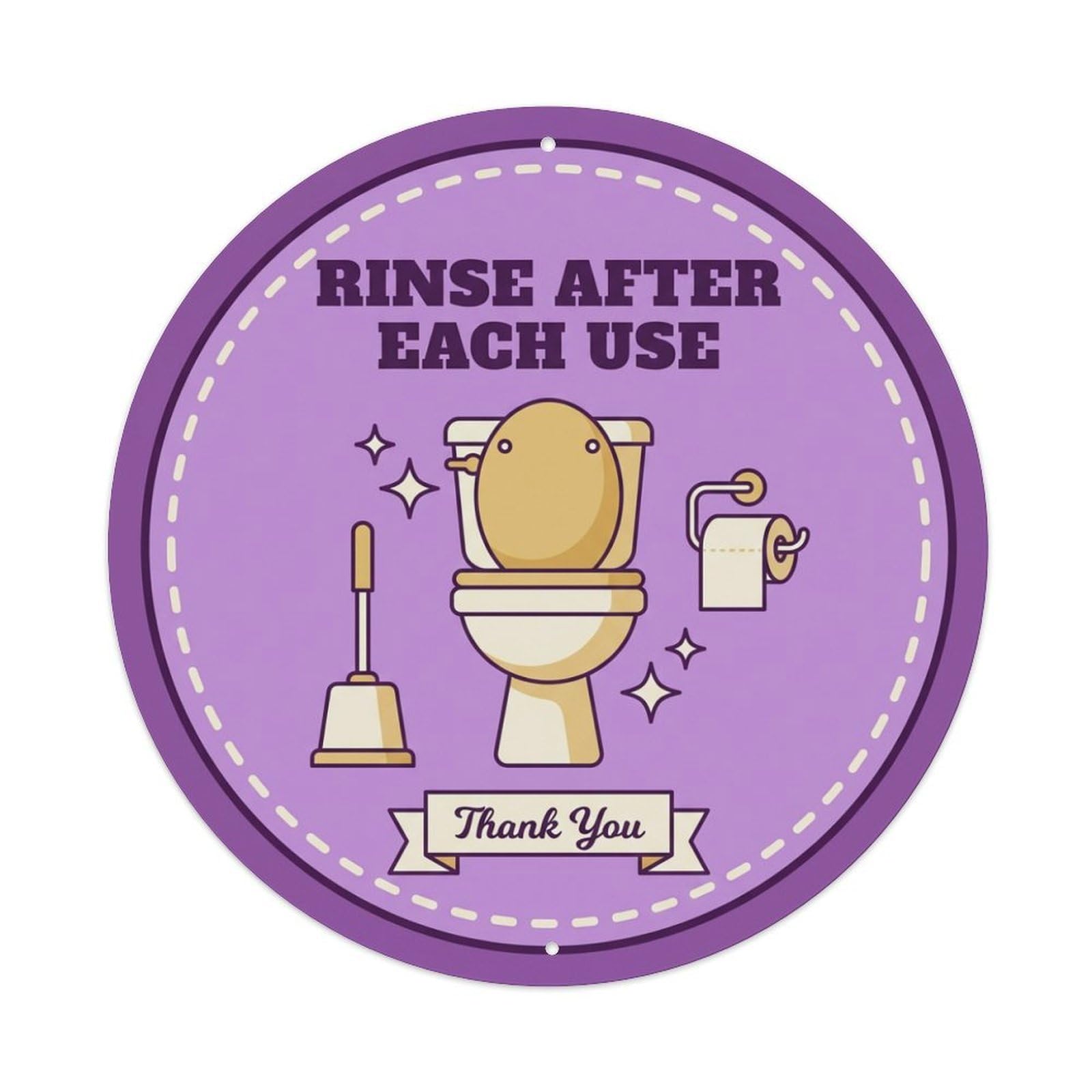 Toilet Clean Bathroom Reminder Rinse After Each Use Metal Tin Sign