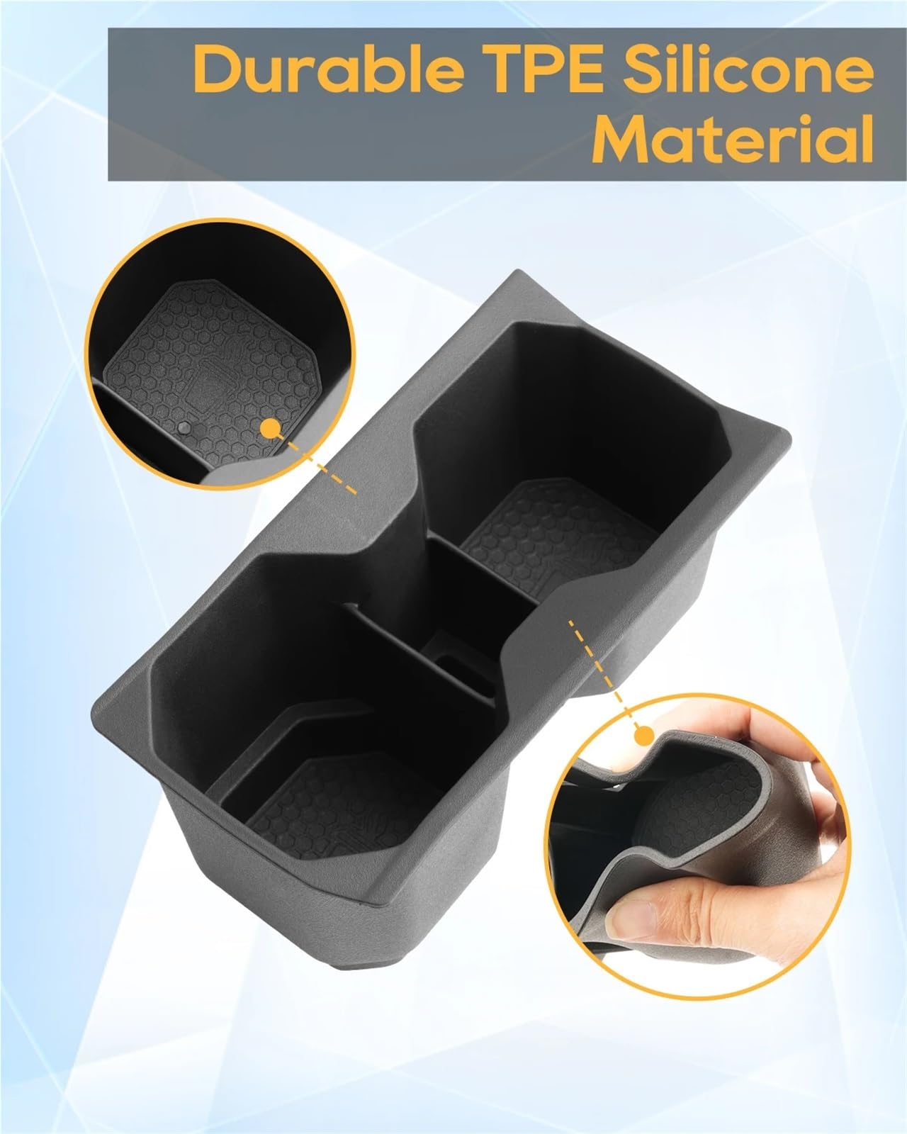 Plateau Rangement Console pour Duster 3 2024 2025 2026 Porte-gobelet Rangement Boîte Centrale Voiture(Black)