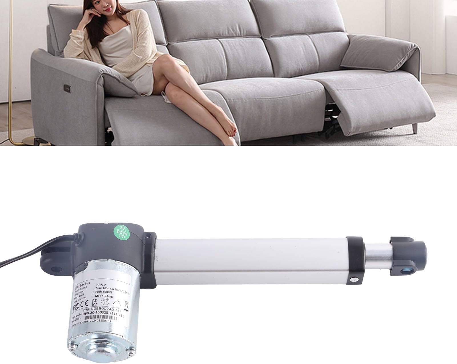 Electric Recliner Motor Replacement, Linear Actuator with Remote for Lift Chairs and Recliners, Heavy Duty DC 24V 150mm Stroke Actuator for Enhanced Comfort in Electric Sofas and Massage Chairs
