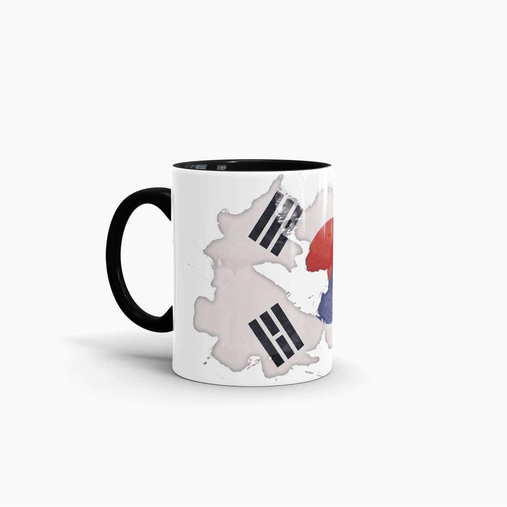 Tassendruck Flaggen-Tasse Dänemark – Motiv Innen & Am Henkel, Schwarz, Made In Germany