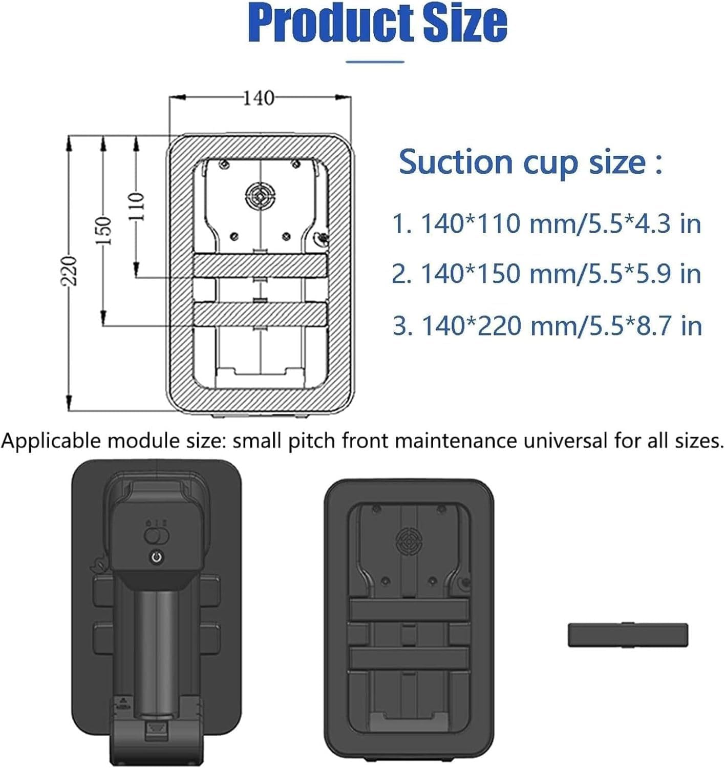 Electric LED Display Front Maintenance Vacuum Suction Cup, – 66lbs Load Capacity, Multifunctional Tool Control for, Curved Screen, Floor Tile, COB/GOB Modules
