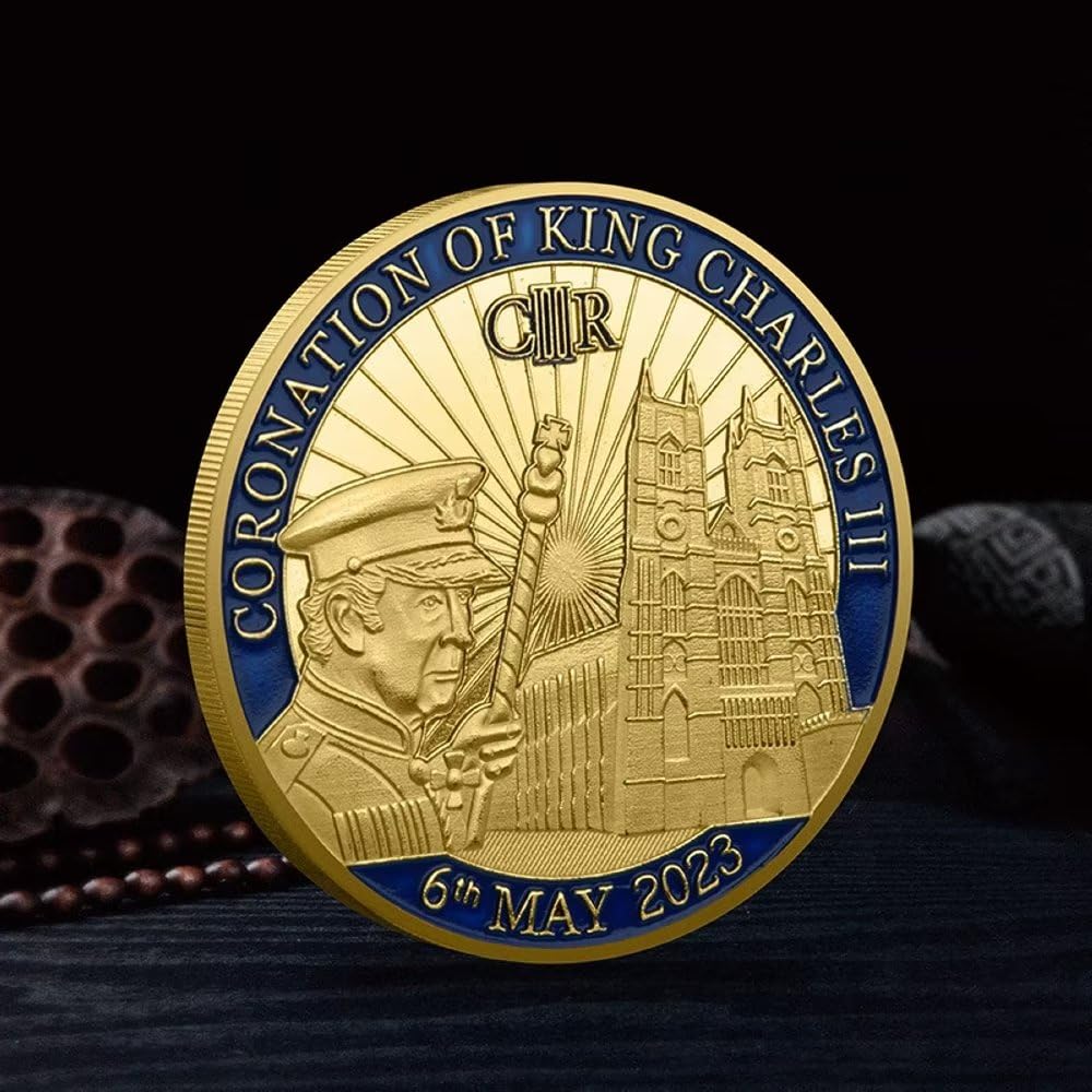 コレクション King e III 200th Anniversary Coin King Charles III Coins 06/05/2023 British King Stereo Embossed