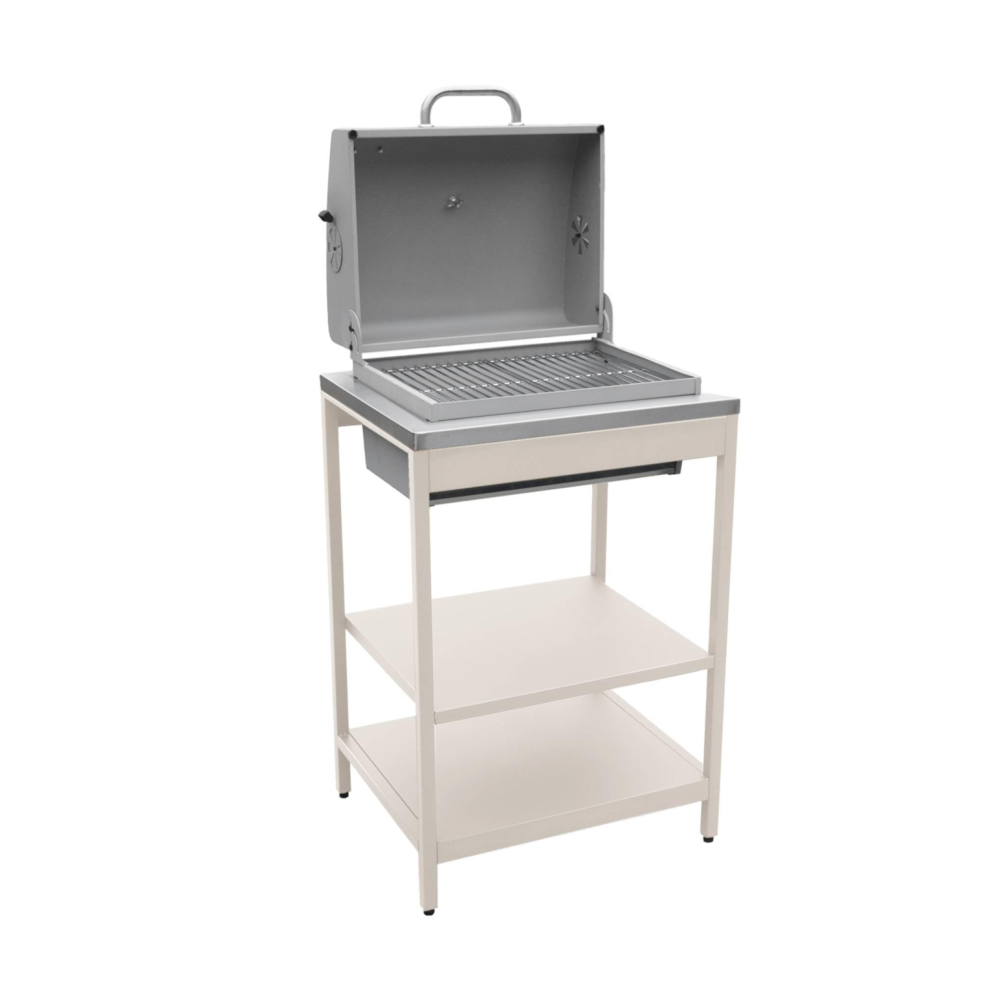 Modulo cucina da esterno con barbecue a carbonella Beige - 60x52x108 cm