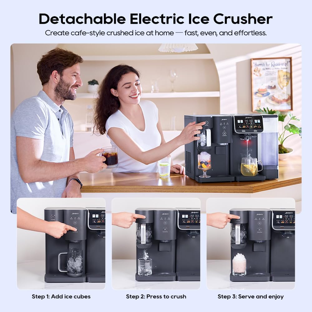 JIMMY Matrix I9 Fabricante y trituradora de hielo, módulo 2 en 1 compatible con AquaLink M9 Pro, distribución automática sin contacto, hielo filtrado y agua fría para cócteles y batidos