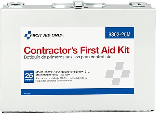 First Aid Only Kit de primeros auxilios para contratistas de 178 piezas 9302-25M