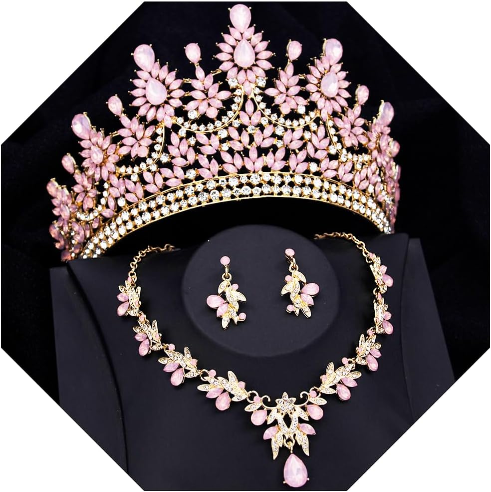 Crowns and Tiaras Jewelry Set for Women.Wedding Crown and Necklace Earrings Birthday Party Pageant Bridal Jewelry Sets Costume Tiara Accessories - Image 2