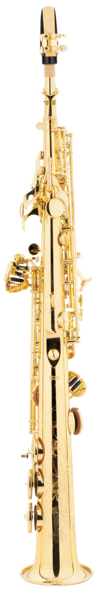LSS-20L Sassofono Soprano dritto - in ottone laccato - Suono potente e rotondo - Incluso bocchino ESM di produzione tedesca e custodia leggera con imbracatura zaino - laccato