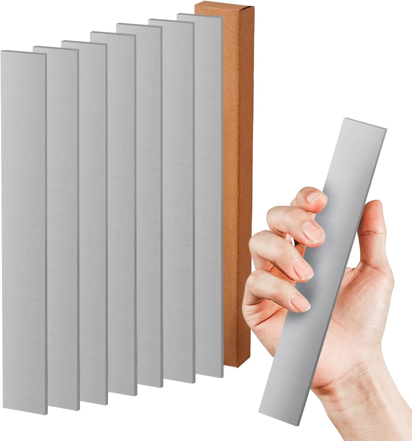 80CRV2 Steel Flat Stock 1/8 Knife Making Supplies Steel Billet Bar Forging Steel Knife Metal Blanks (8pcs, 12"x1.5"x1/8")