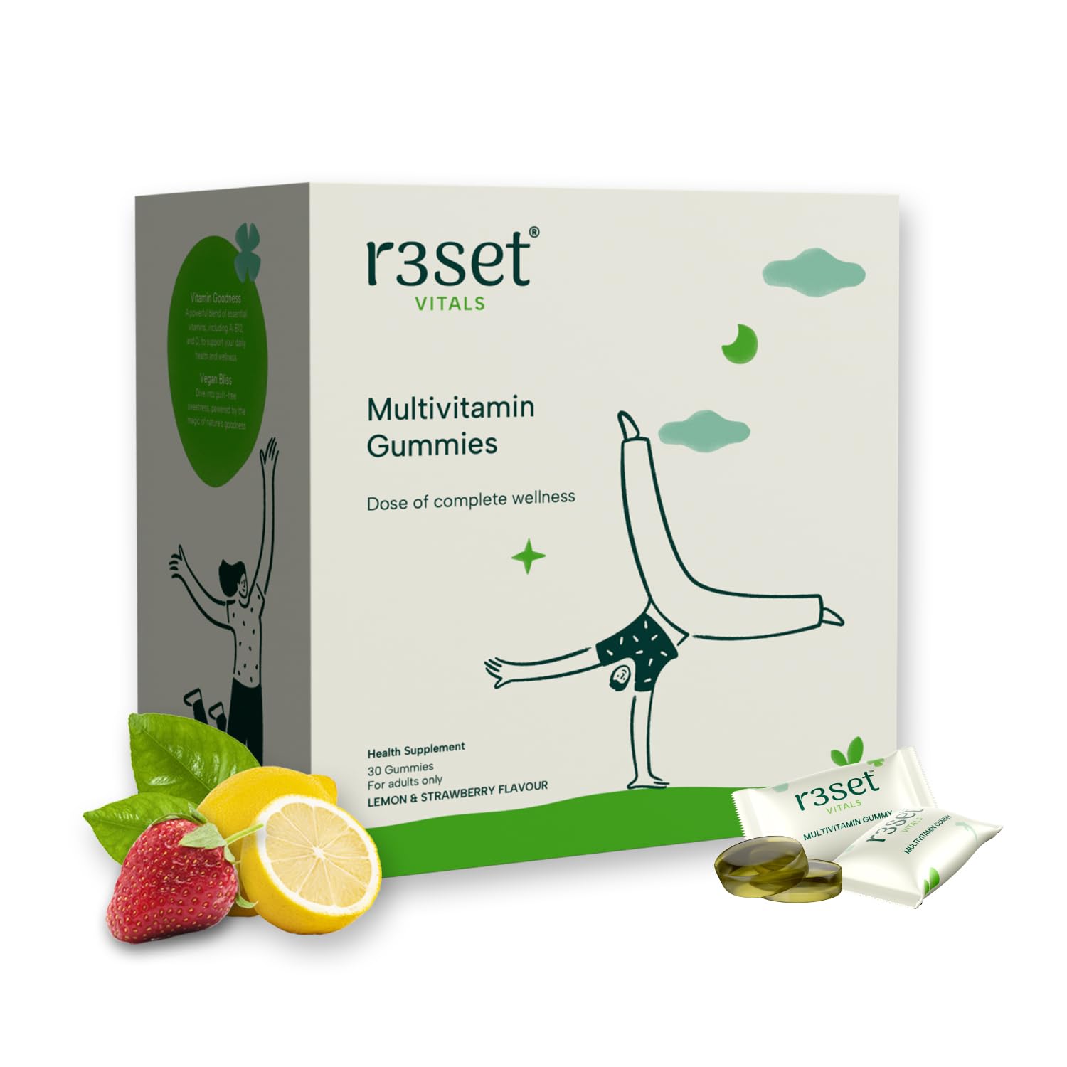 R3SET Multivitamin Gummies for Men & Women | Boosts Immunity, Energy & Stamina | Fills Daily Nutritional Gaps | 100% Veg