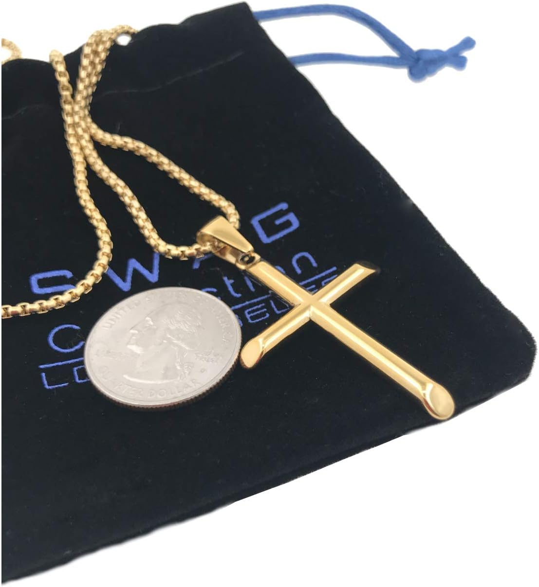 100 80 60 40 20 0 SWAG COLLECTION LOS ANGELES STAY ON TOP Gold Cross Crucifix and