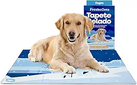 Tapete Gelado Refrescante para Cachorro Grande Porte Cães Gato 110x70cm Alivio Termico Para o Pet Não Utiilza Agua Não precisa Colocar Geladeira Fácil de Limpar