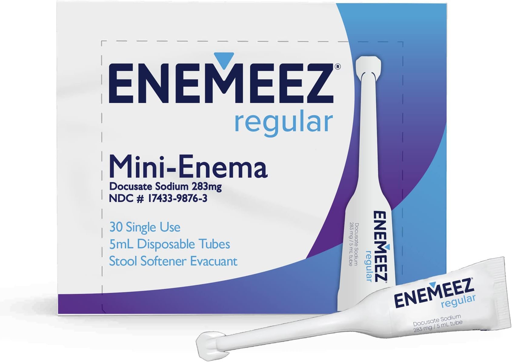 Enemeez Mini Enema, Constipation Fast Acting - Docusate Sodium Mini Enema 283mg, Stool Softeners, Constipation Relief, 30 Count