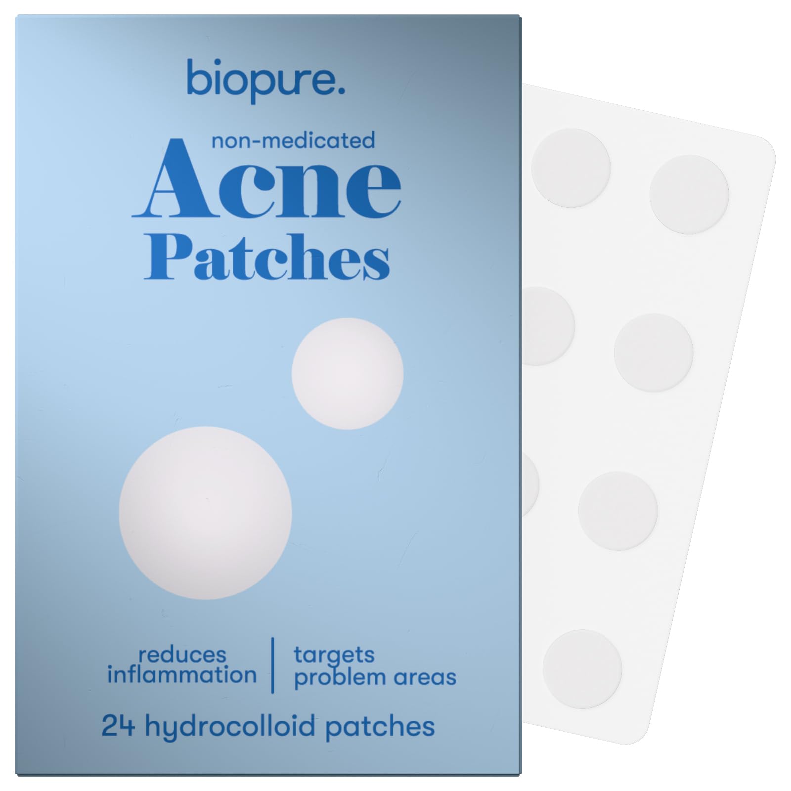BIOPURE Hydrocolloid Acne Patches - 24 Count Acne Patches for Acne - Pimple Patches and Hydrocolloid Patch for