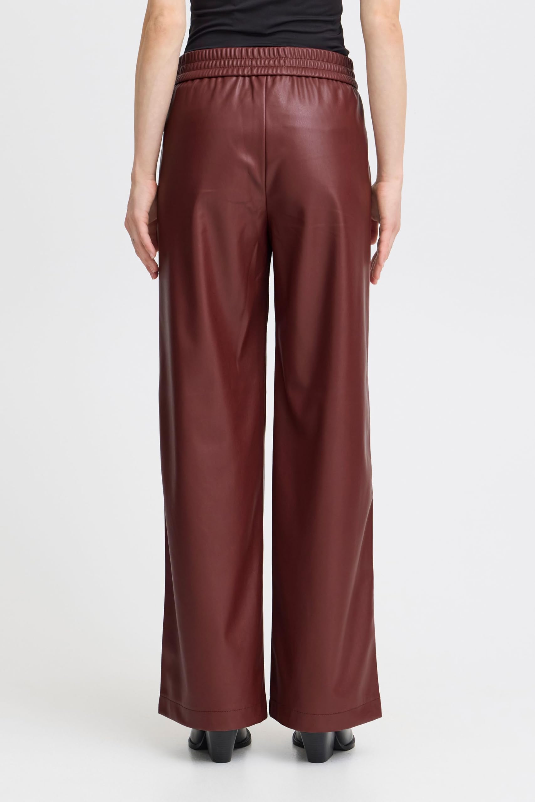 b.young BYDaja Damen Hose Lederimitat-Hose Pants mit Eingrifftaschen Gummizug Regular fit