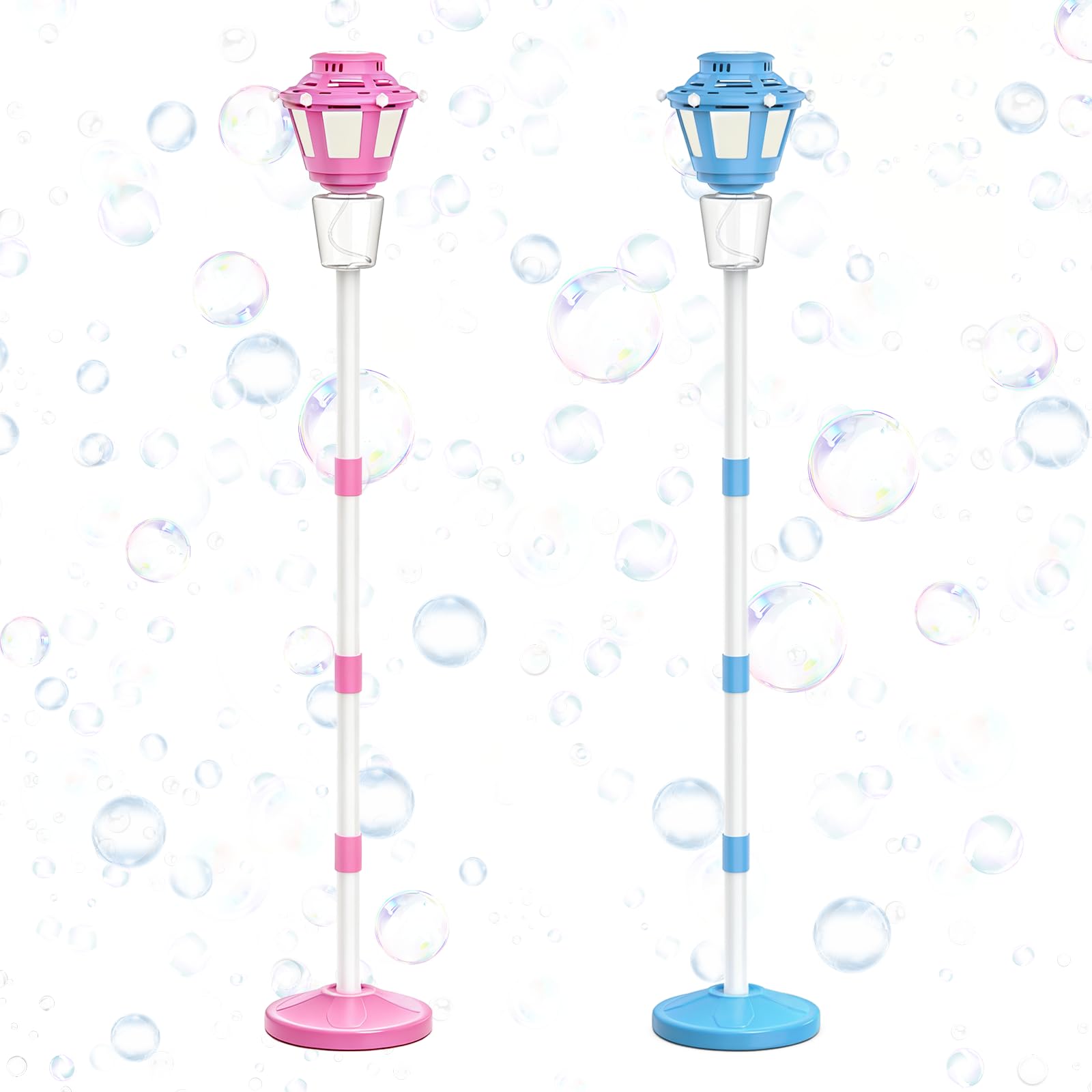 2Pack Bubble Machine for Kids, Automatic Standing Bubble Maker Machine