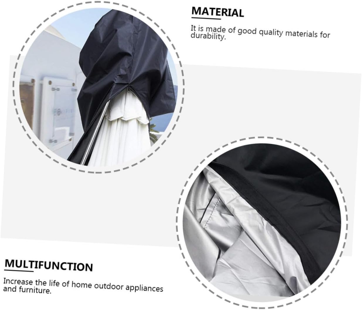Outdoor Heater Cover Patio Stand-up Cover Zipper Oxford Uv Coating Easy to Clean and Assemble