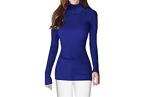 Trendy Royal Blue Turtleneck Sweater for Women
