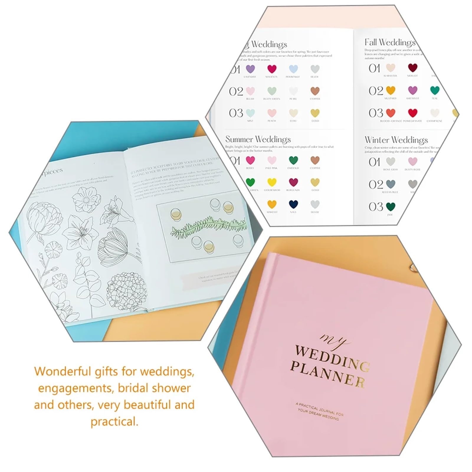 Hochzeitsplanungsbuch Hochzeitsbuch Brautplaner Notizblock Magazin Tragbares Papier und Organizer for die Braut Für Hochzeiten, Jahrestage
