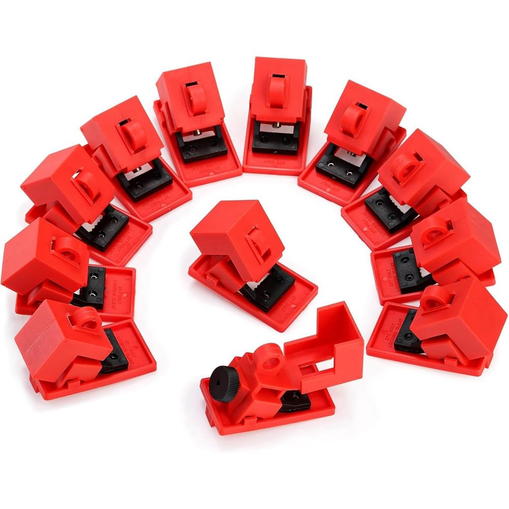 Jnchdghwa As Shown 12 Pack Circuit Breaker Lockout Device 120-277V Clamp-On 12 Pack Circuit Breaker Lockout Device 120-277V Clamp-On Electrical Single Pole Breaker Lockout For ≤16 Mm Handle