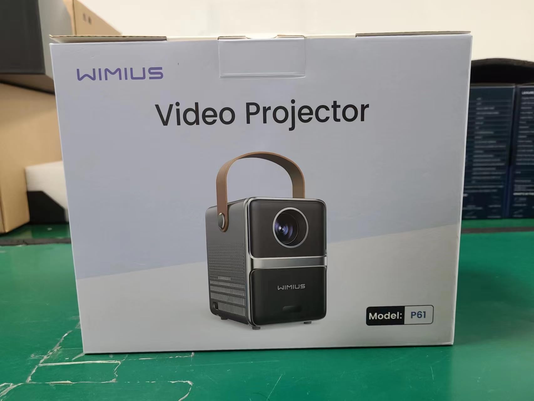 WiMiUS Mini proiettore WiFi Bluetooth 1080P Full HD, Messa a fuoco elettrica e correzione trapezoidale automatica, Proiettore home cinema per Android, iPhone, Grigio