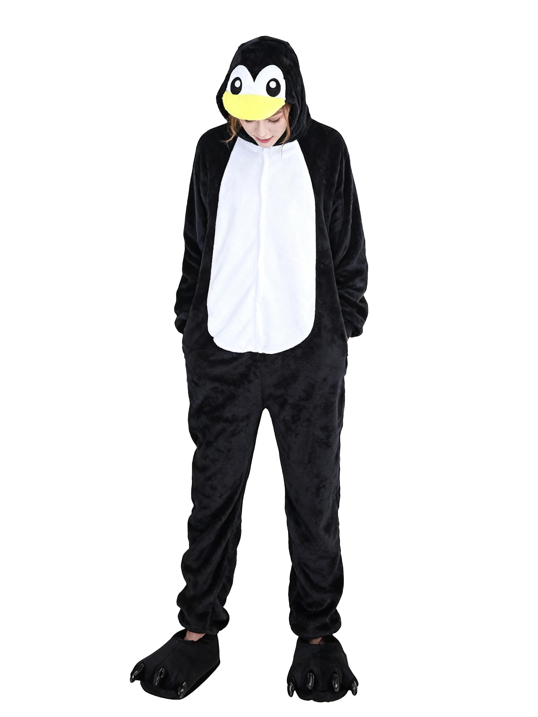 Kigurumi Pyjama Costume for Carnival Christmas Halloween Animal Cosplay One-Piece Jumpsuit for Adults Unisex Women and Men Clothes Show Winter