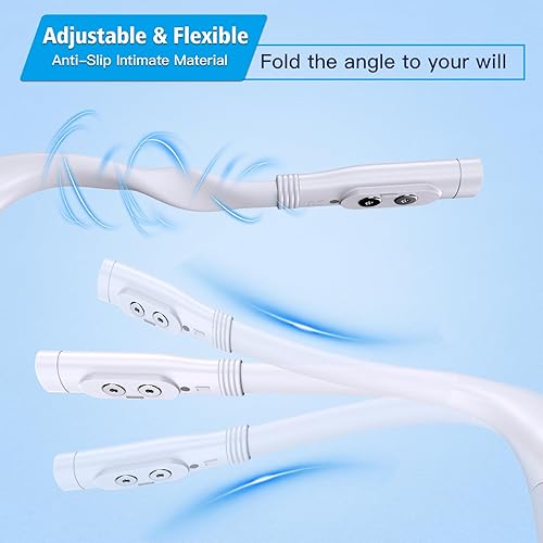 Miniatura 4 de Ventilador de cuello recargable con luz nocturna, ventilador de cuello portátil de 5000 mAh, funciona con pilas, luz personal recargable sin aspas,