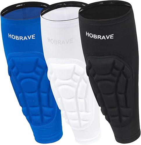 Miniatura 4 de HOBRAVE Espinilleras de fútbol acolchadas para pantorrillas, 2 unidades, para férula de espinilleras