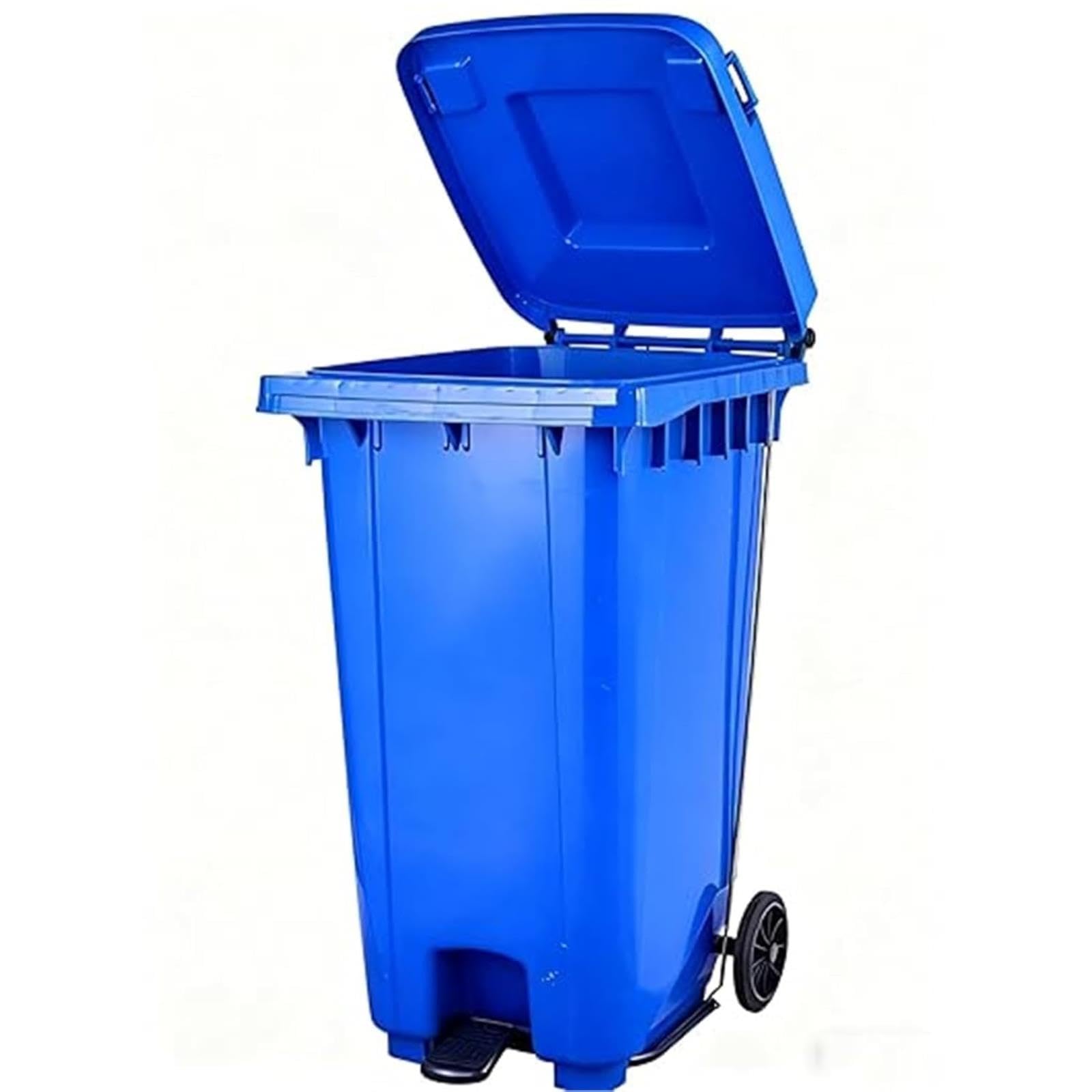 VITIWEDTY Heavy Duty Outdoor Trash Can, Wheeled Garbage Bin with Lid for Commercial and Residential Use (Blue 32 Gallon/120L)