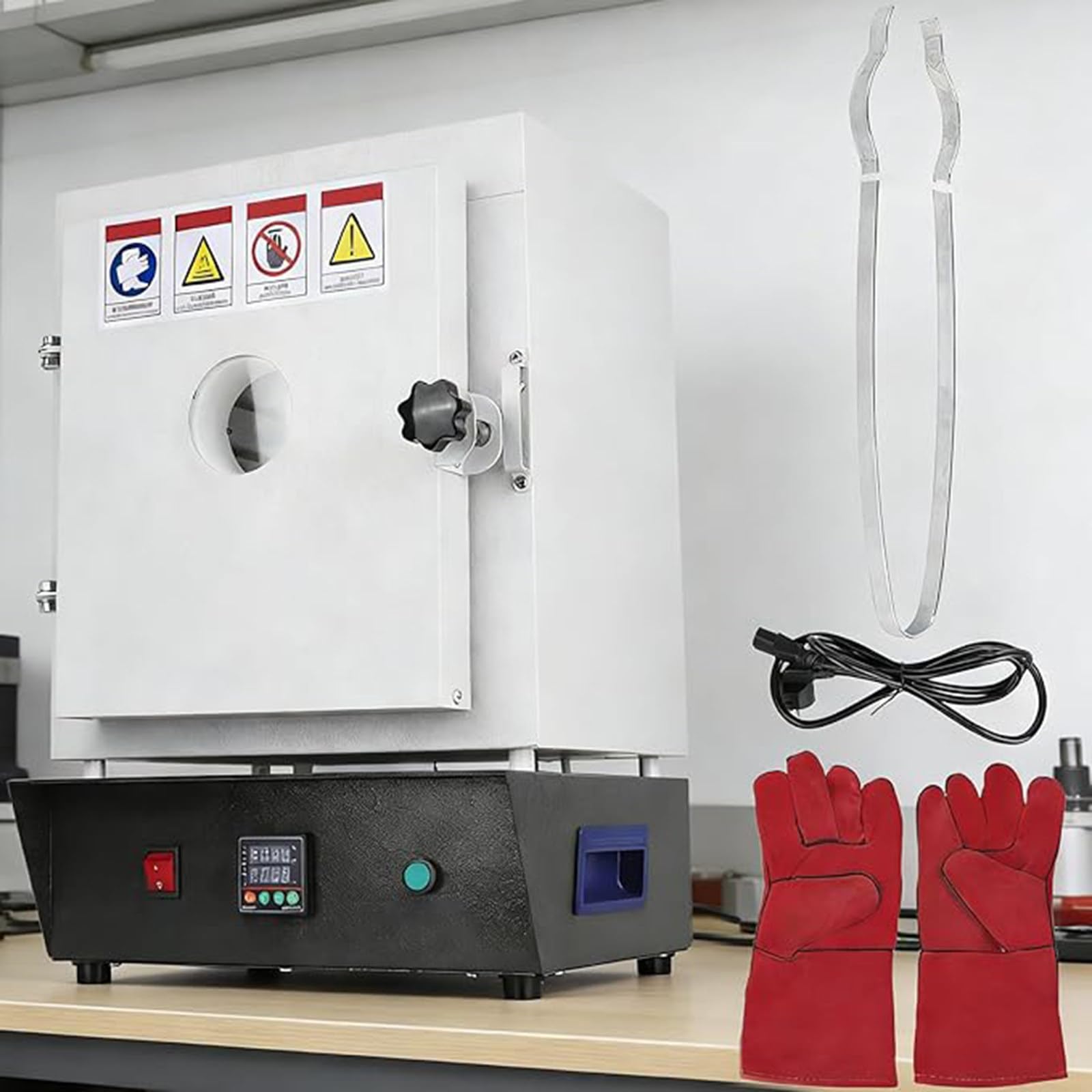 JozyJul 1500W Electric sintering Furnace, Electric kiln 1150℃ Metal Melting Furnace, Laboratory Closed Muffle Furnace, Closed Laboratory high Temperature Furnace