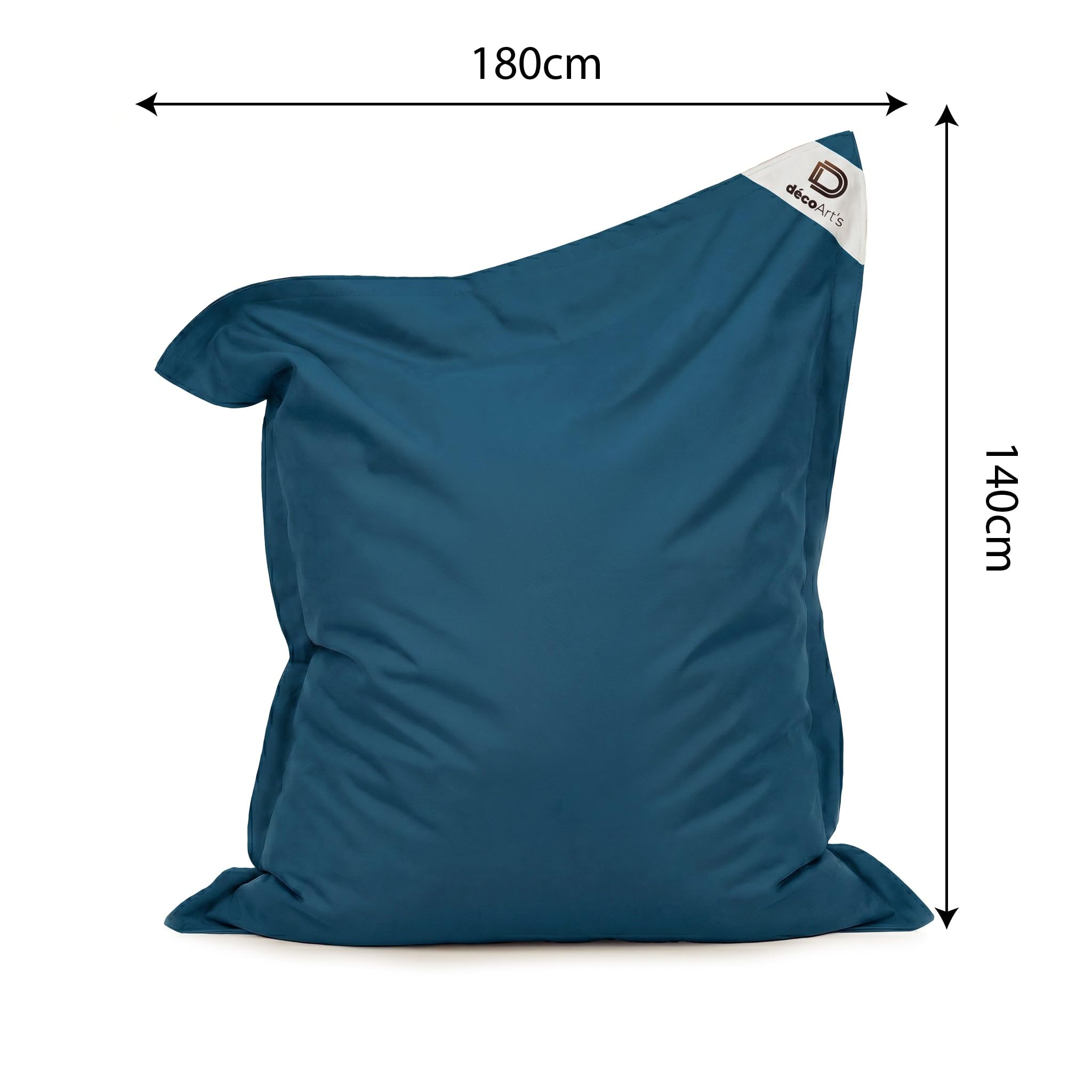 Housse Pouf Géant XXL 180x140cm Déhoussable Flottant Piscine Bleu Pétrole