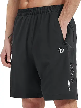 HIFEOS Mens Athletic Shorts -Running, Tennis Gym Workout Shorts for Men 5"/7"/9"- Comfort, Lightweight, 3 Zippered Pockets