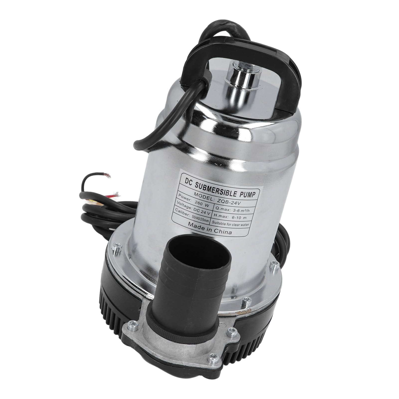 Solar-Tiefbrunnen-Tauchpumpe, Starker Kupfermotor, 260 W, DC24 V, 1 Zoll, 1,5 Zoll, 2 Auslass für Teiche, Pools