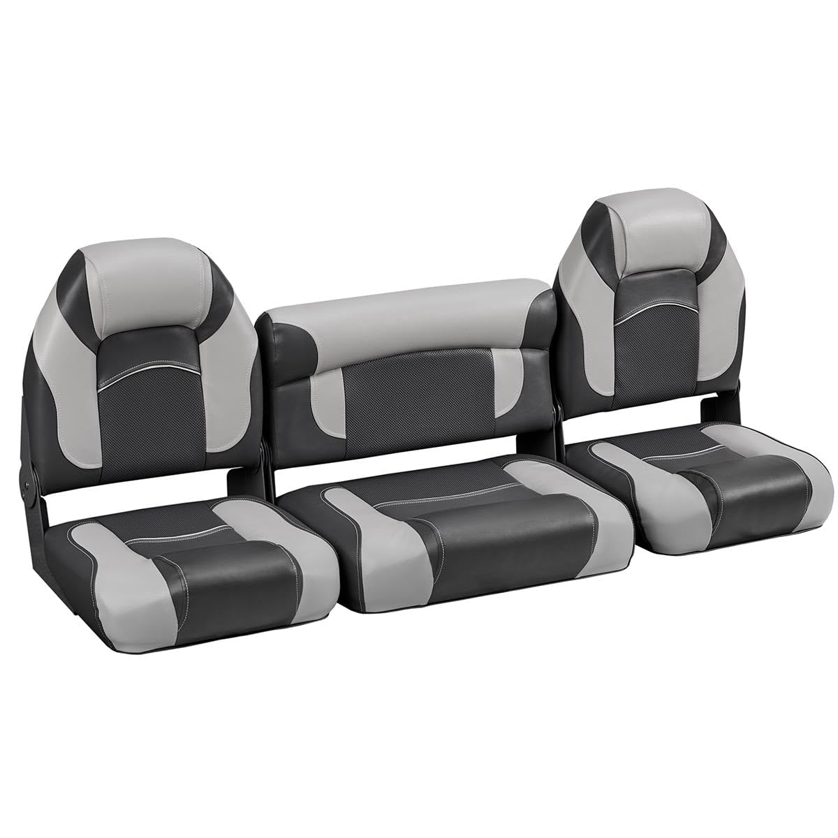 DeckMate 59" Bass Boat Bench Seat Set - Charcoal and Light Gray