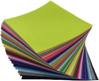 flic-flac 54pcs Felt Fabric Sheet Assorted Color Felt Pack DIY Craft Squares Nonwoven 10cm*10cm