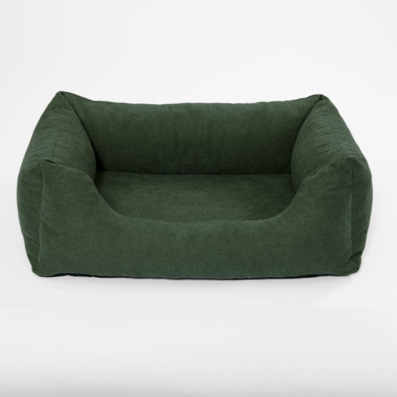 Emma Hundebett | Orthopädisches Hundebett | Hundekörbchen für kleine und mittelgroße Hunde (Olive, 85x65cm)