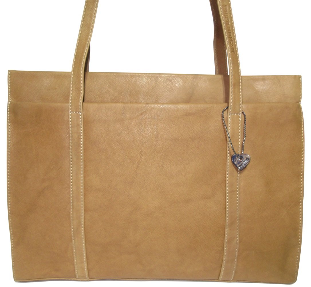 Josephine Osthoff damska torebka Legat, Shopper ze 100% prawdziwej skóry, ręcznie wykonana z kieszenią na laptopa do 13", torba z uchwytem na ramię, do pracy, na uczelnię, zakupy, z zamkiem