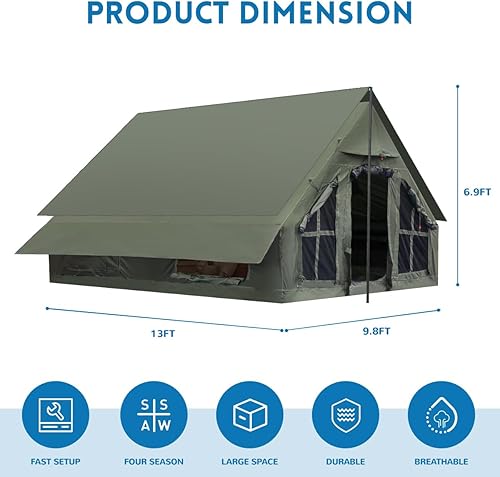 Miniatura 8 de Inflatable Camping Tent with Pump, 4 Season Inflatable Tents for Camping, Inflatable House Tent Waterproof Easy Setup Glamping Tent