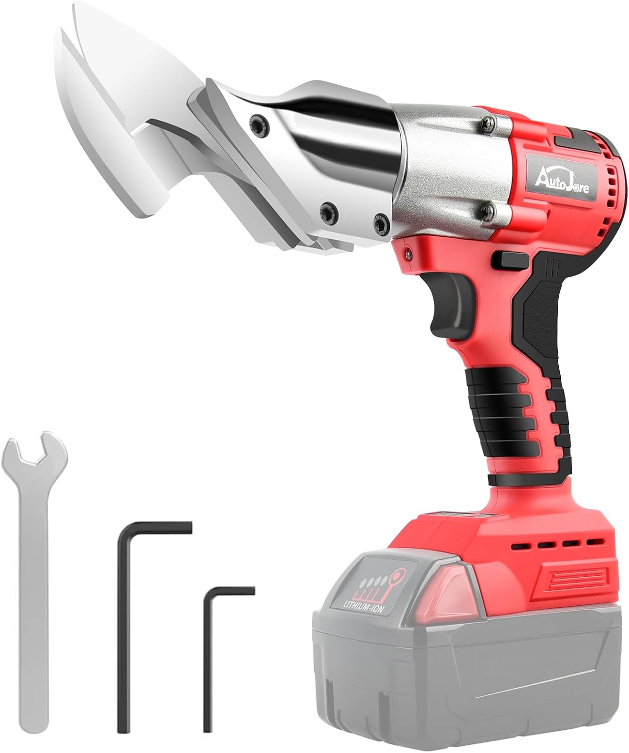 Cordless Metal Shear Compatible with Milwaukee M18 Battery 400N.m Torque Electric Sheet Metal Cutter with 360° Pivoting Head for Cutting Steel, Aluminum, Sheet Metal (No Battery)