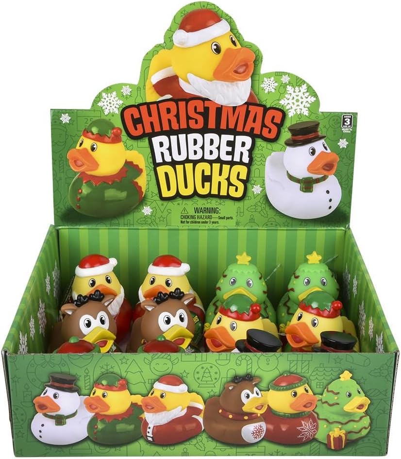 Rhode Island Novelty 3.5" Christmas Rubber Duck Assortment 12ct