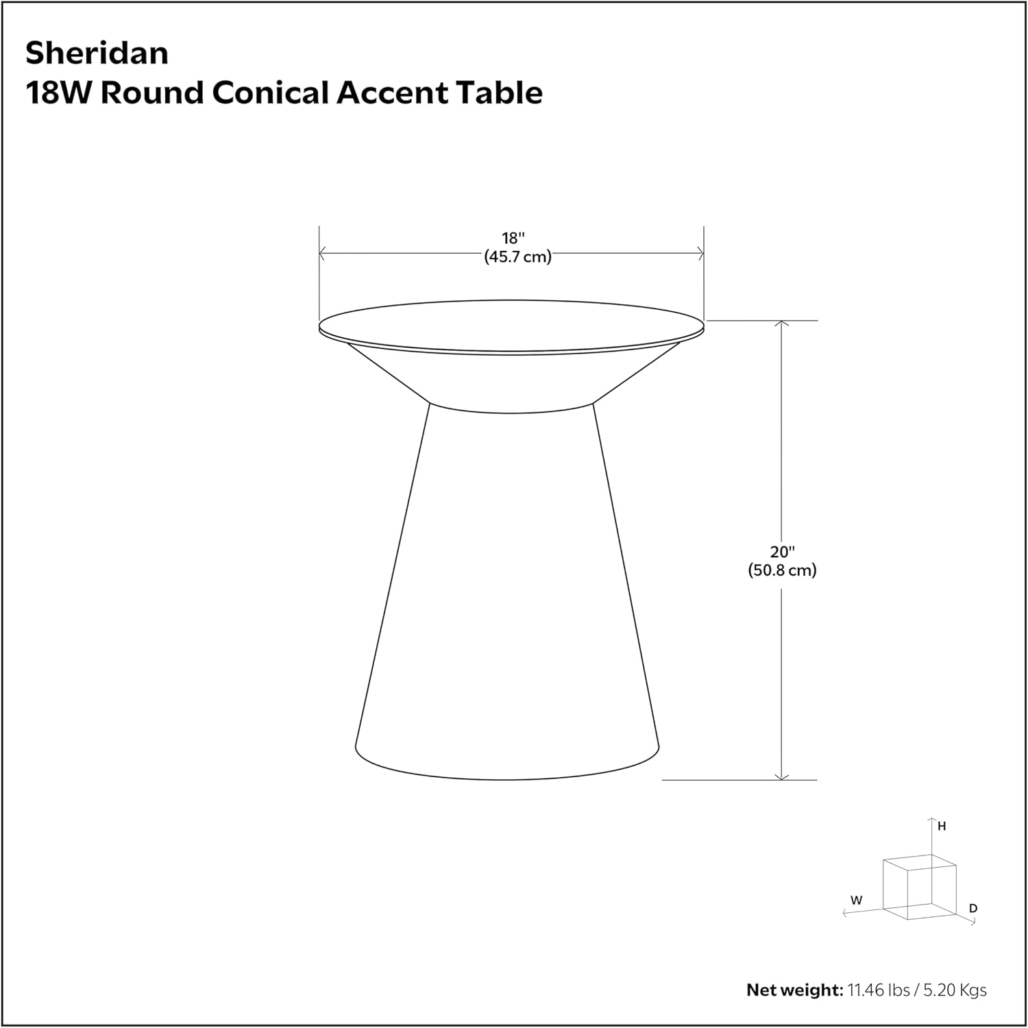 SIMPLIHOME Sheridan Metal Table - 18" Wide x 20" High Solid Metal Round Side Table in Antique Silver, Industrial Accent Table for Living Room, Bedroom, or Office with Sculptural Design, Assembled